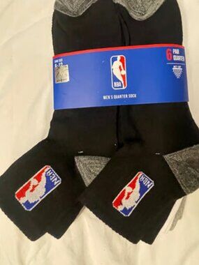 NBA Quarter Sock Blk/Wh/Gray 6 pack